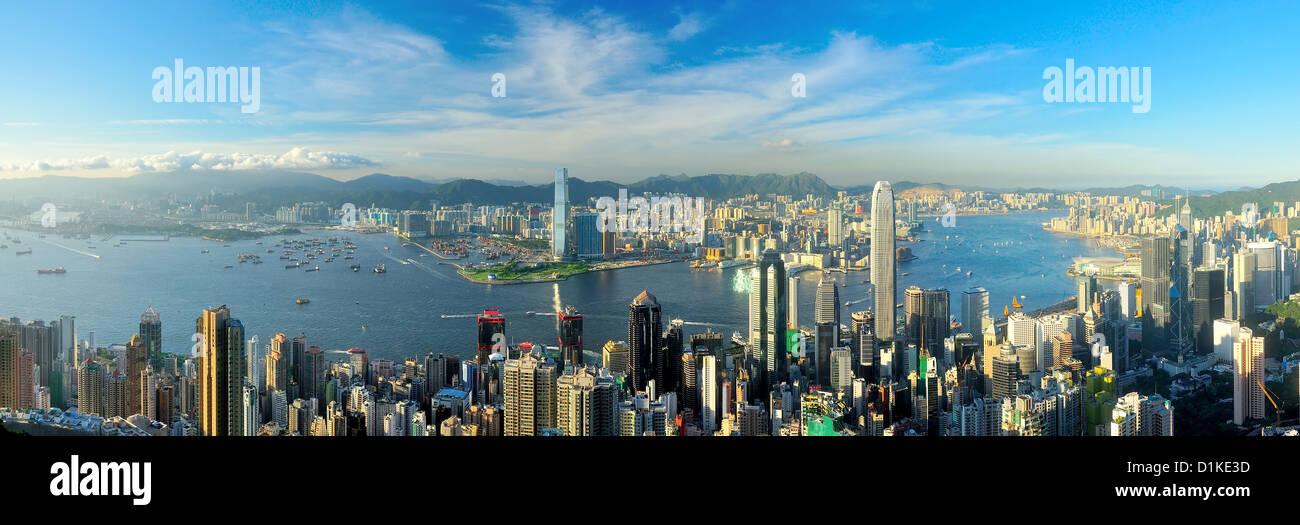 Victoria Harbour, Hong Kong, shot from the Peak Stock Photo - Alamy