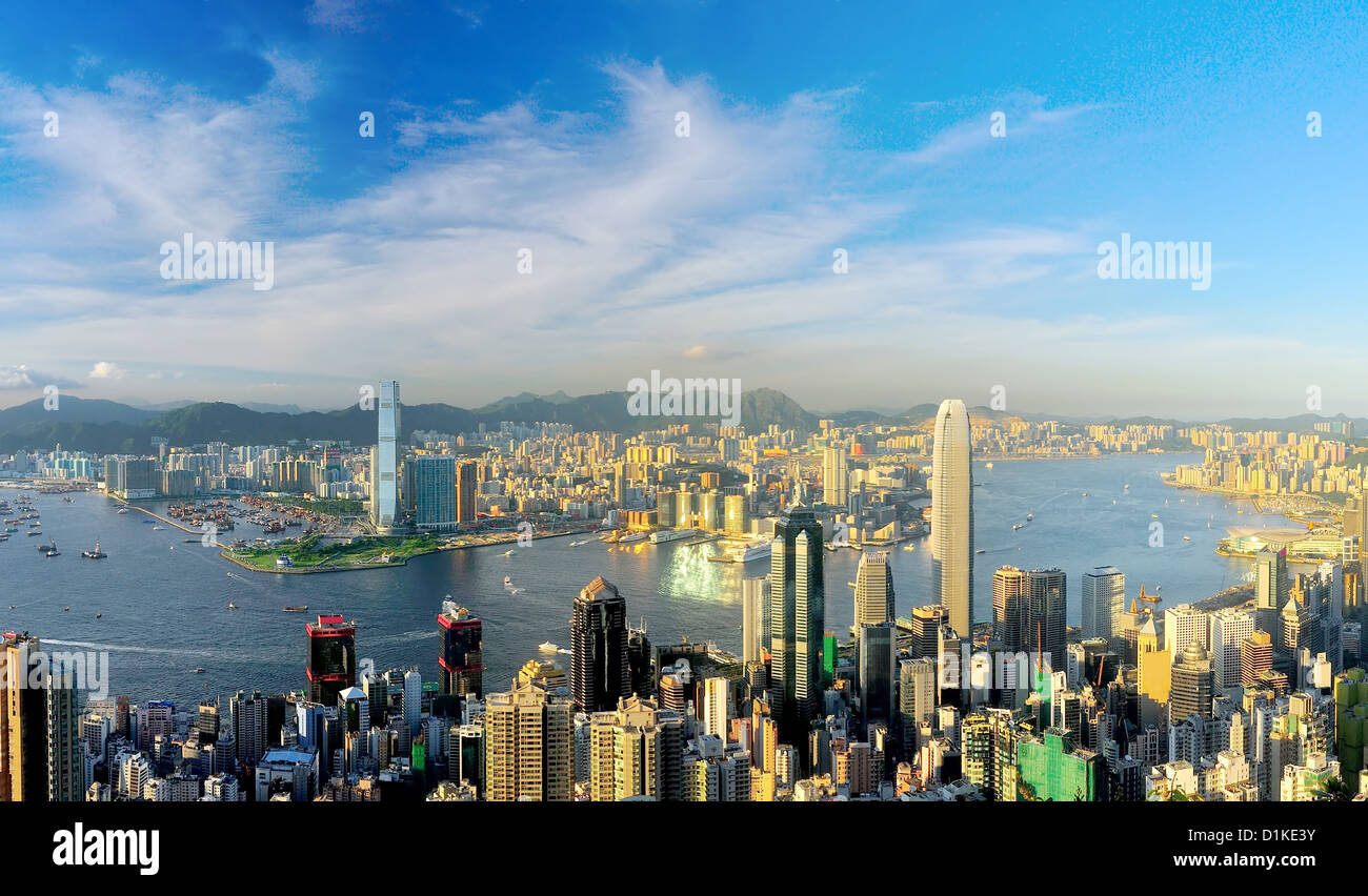 Victoria Harbour, Hong Kong, shot from the Peak Stock Photo - Alamy