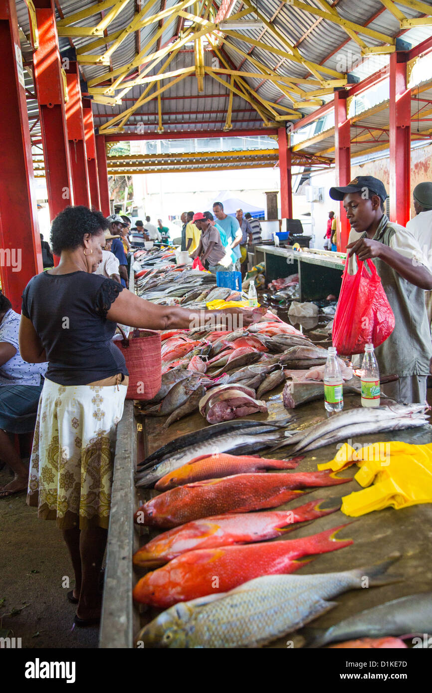 Victoria fish market, Victoria, Mahe Island, Seychelles Stock Photo Alamy
