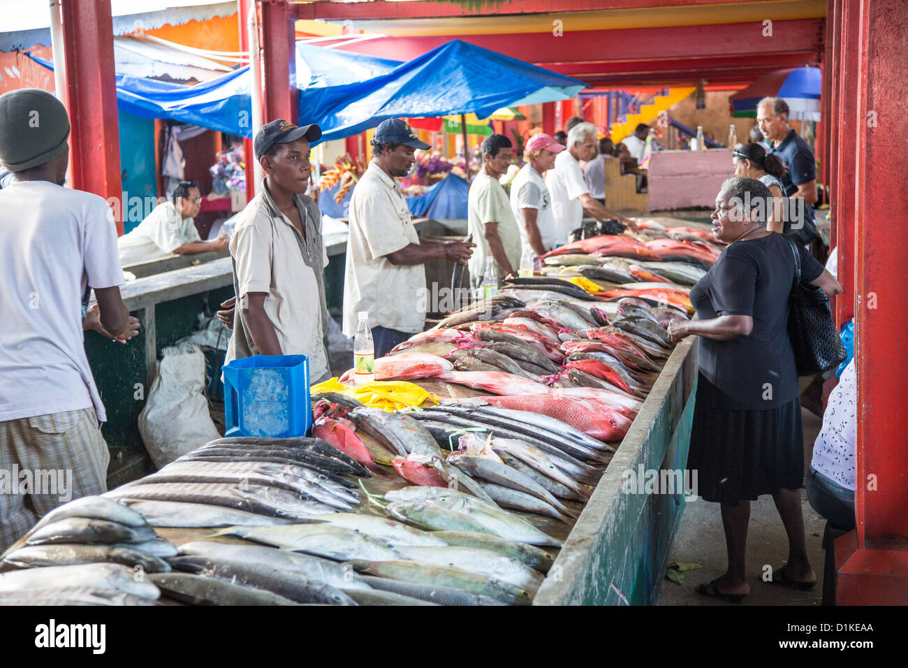 Victoria fish market, Victoria, Mahe Island, Seychelles Stock Photo Alamy