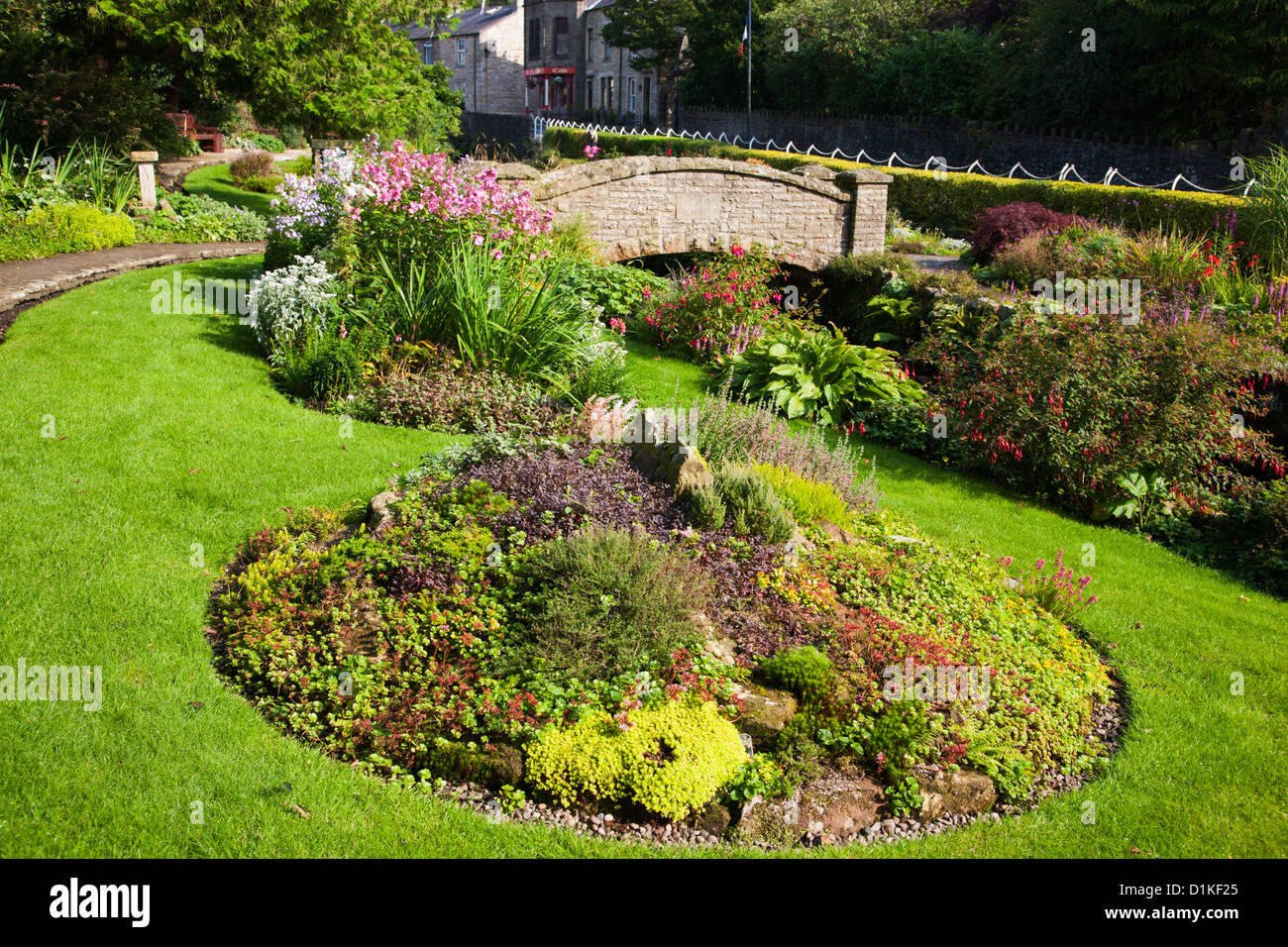 Coronation Gardens in village of Waddington, Lancashire Stock Photo