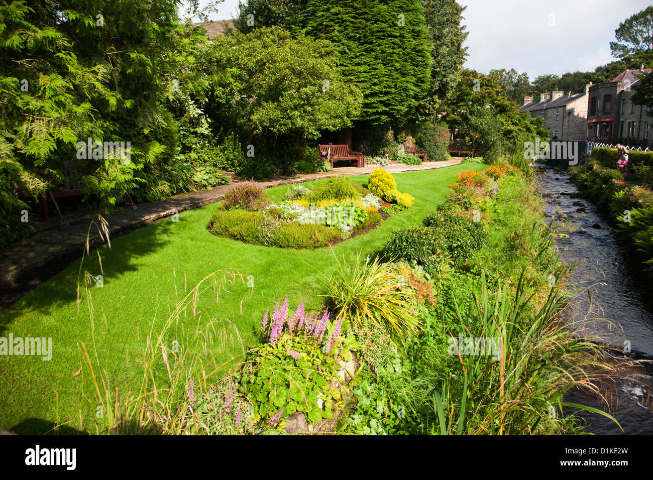Coronation Gardens in village of Waddington, Lancashire Stock Photo