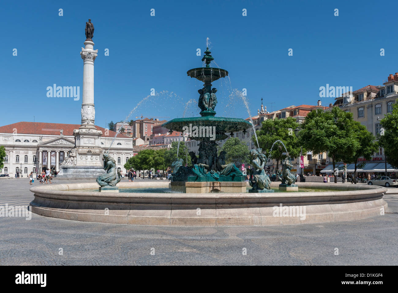 Rossio Square, Lisbon Portugal Stock Photo