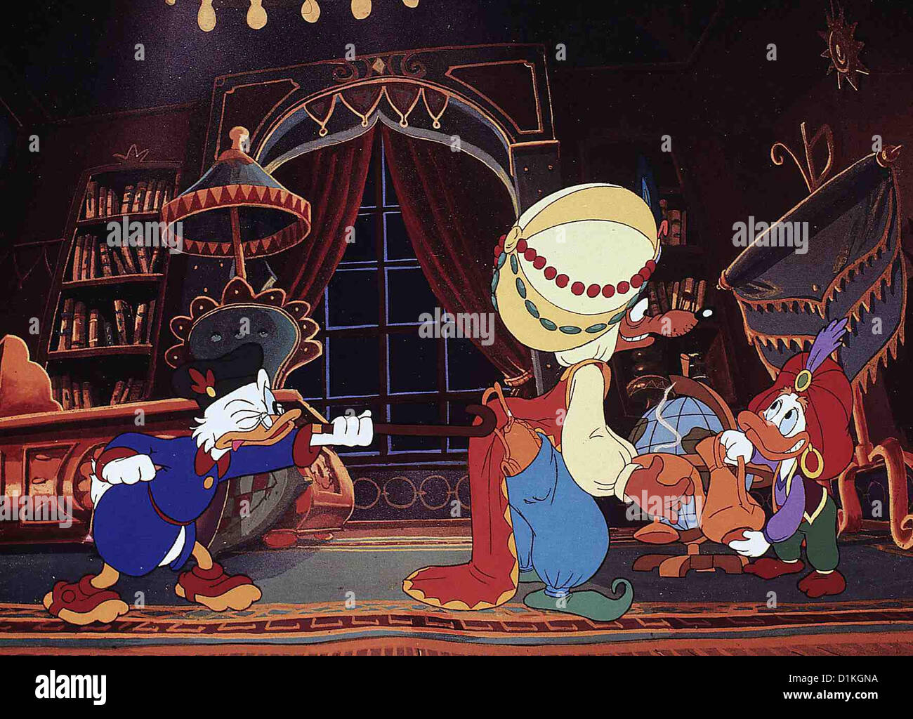 Duck Tales: Der Film - Jaeger Der Verlorenen Lampe Duck Tales: Movie -  Treasure Dagobert, ?, Genie Durch die Lampe kriegt Stock Photo - Alamy