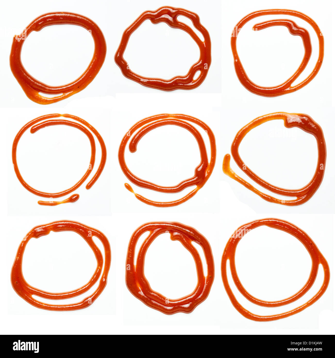 Ketchup round frames isolated on white Stock Photo - Alamy
