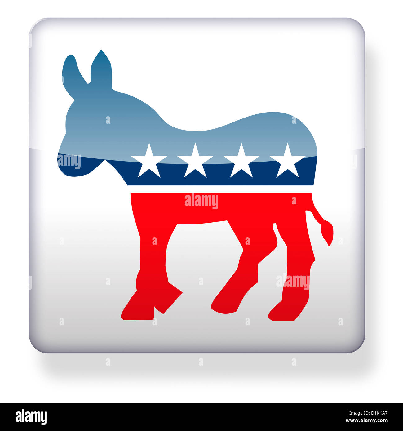 Democrat donkey political logo as an app icon Stock Photo