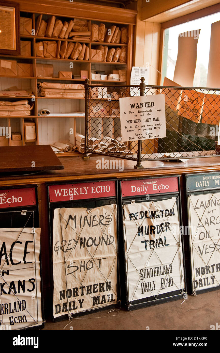 Victorian newspaper print office in Beamish Museum. County Durham, England Stock Photo