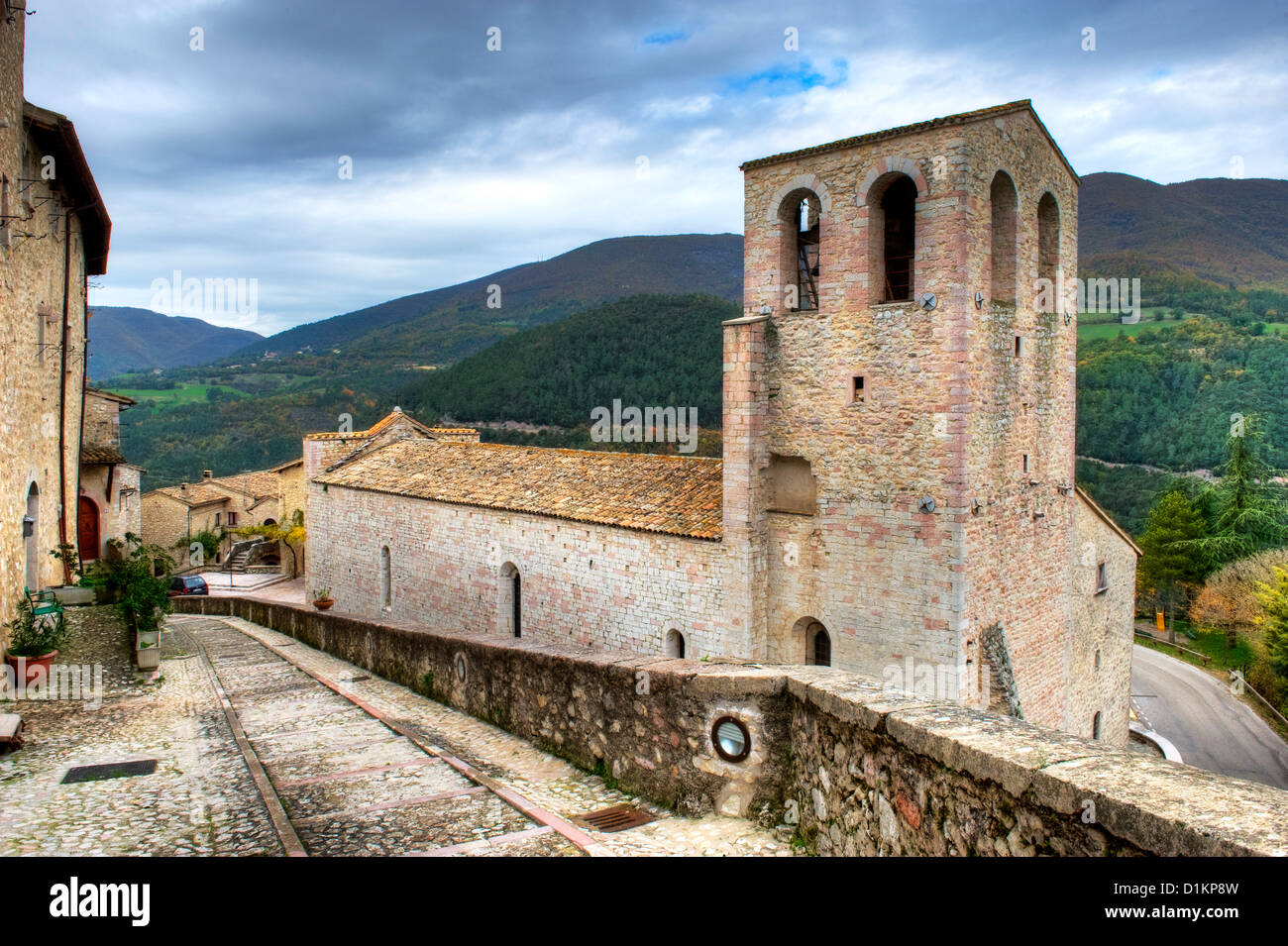 Vallo di Nera, Valnerina, Umbria,  one of 'Borghi più belli d'Italia', Church of Santa Maria Stock Photo