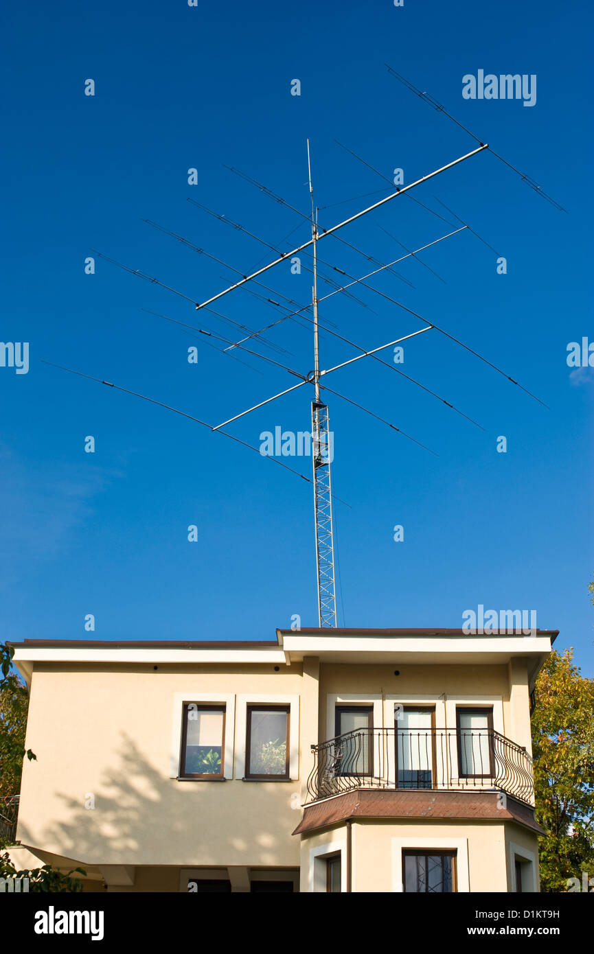 An advanced Amateur Radio station in Poland. Rotary directional antennas  for shortwave bands Stock Photo - Alamy