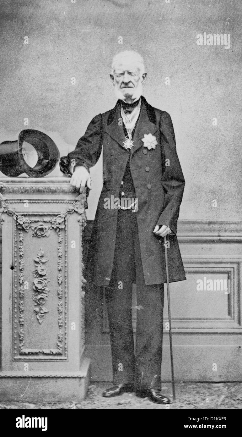 Miguel Cervantes, full-length portrait, standing, facing front, circa 1860 Stock Photo