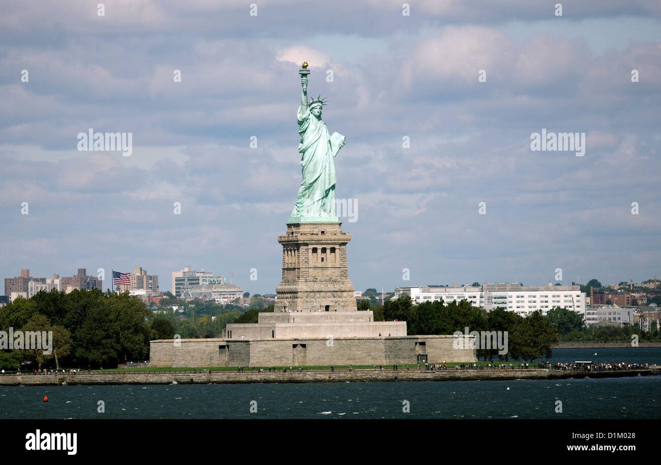 The Statue of Liberty Liberty Island in New York Harbor. Stock Photo