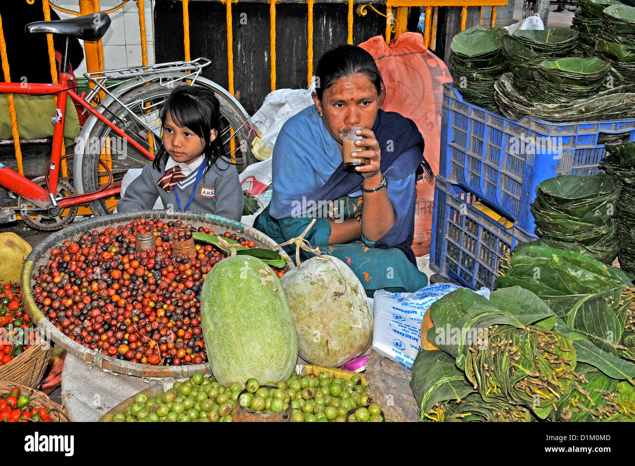 food market in street Kathmandu Nepal Stock Photo - Alamy