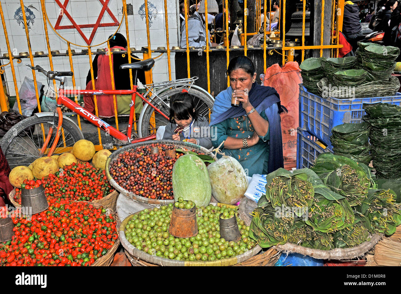 food market in street Kathmandu Nepal Stock Photo - Alamy