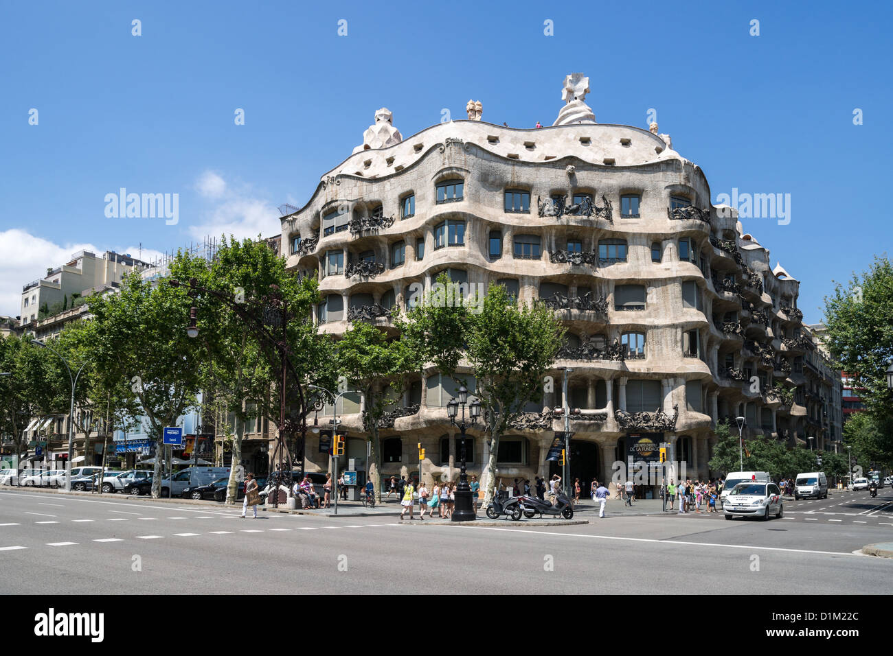 Casa Mila ('La Pedrera') by Antonio Gaudi in Barcelona Stock Photo