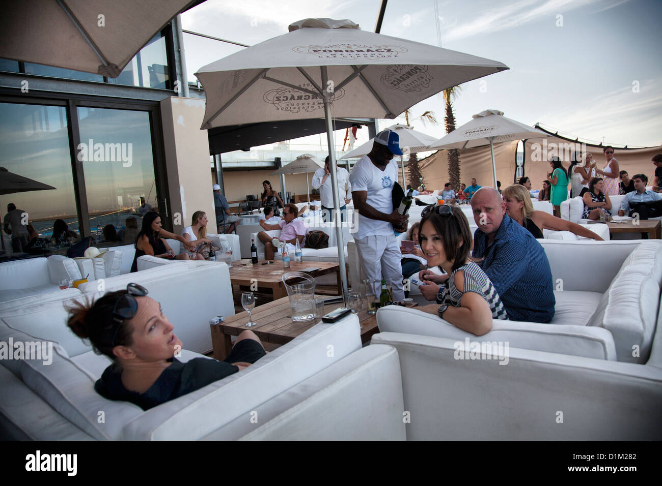 Shimmy Beach Club Bar and Restaurant at Waterfront Docks - Cape Town -  South Africa Stock Photo - Alamy