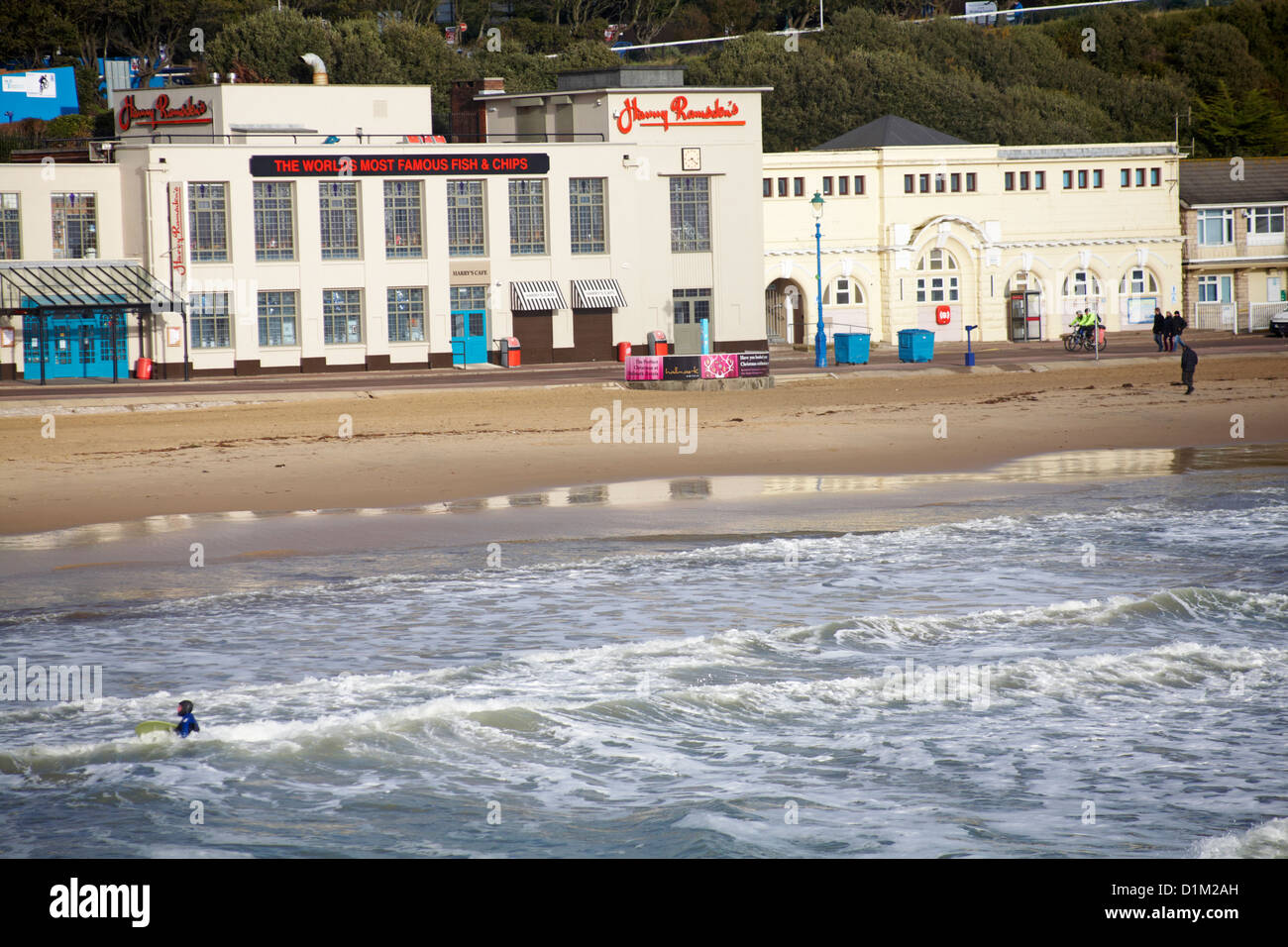 Harry Ramsden's the worlds most famous fish & chips at Bournemouth beach on Christmas day Stock Photo