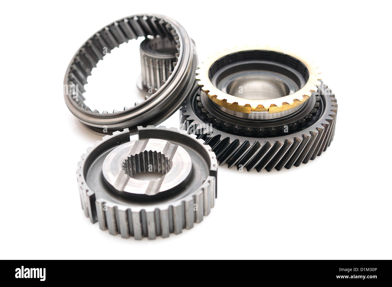 Gearbox parts isolated on white background Stock Photo Alamy
