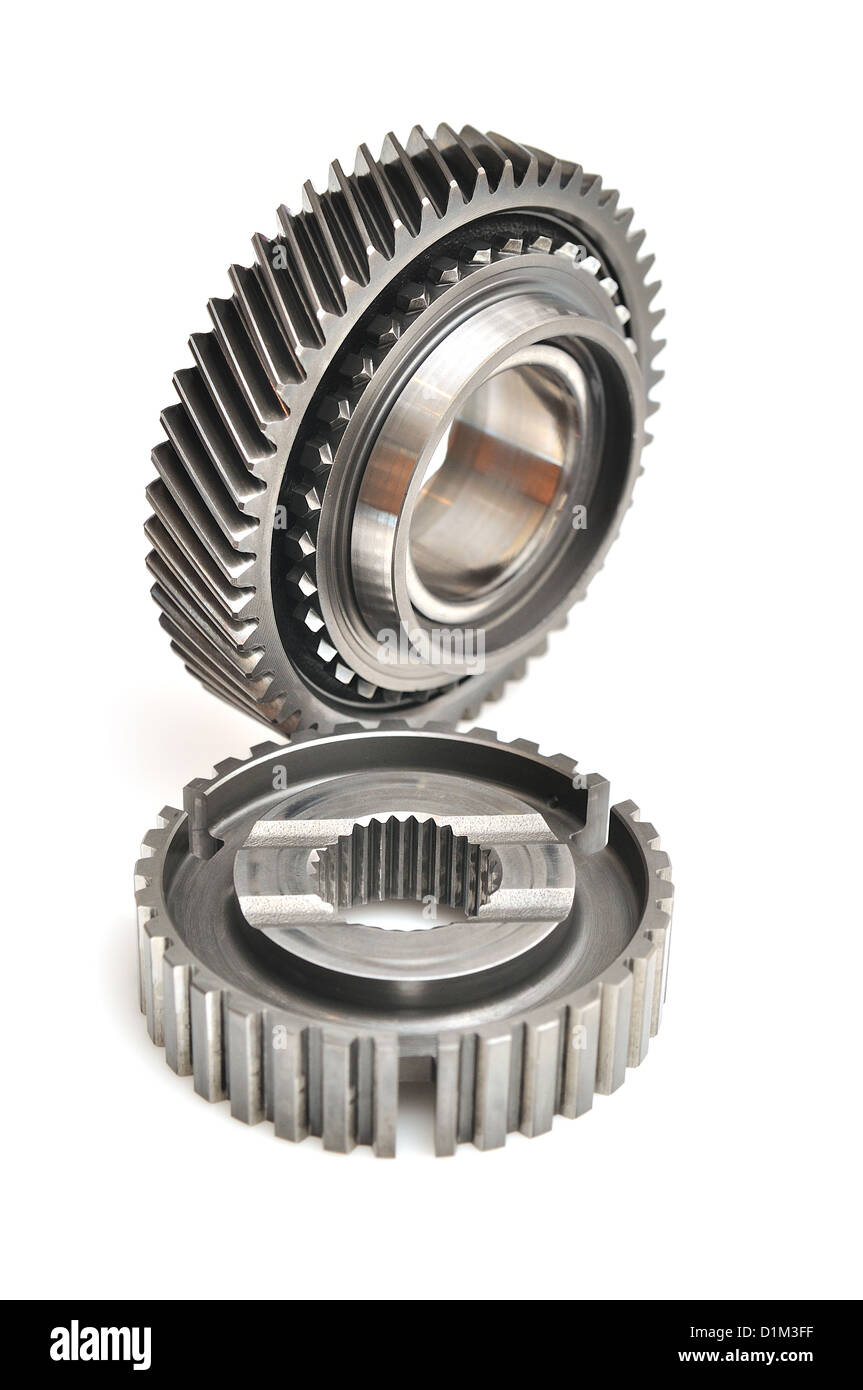 Gearbox parts isolated on white background Stock Photo Alamy