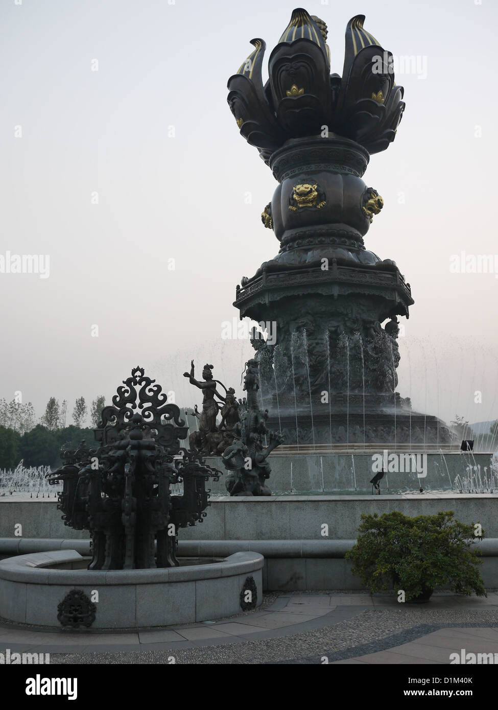 buddhist water fountain outdoor Stock Photo Alamy