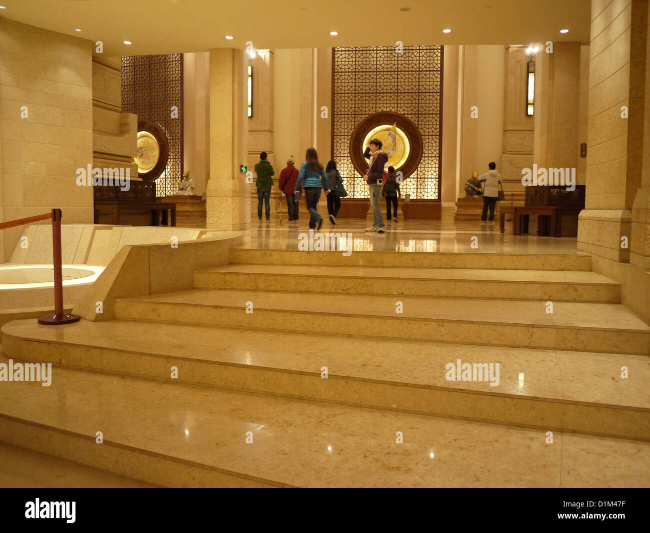 marble flooring shiny ling shang brahma palace Stock Photo