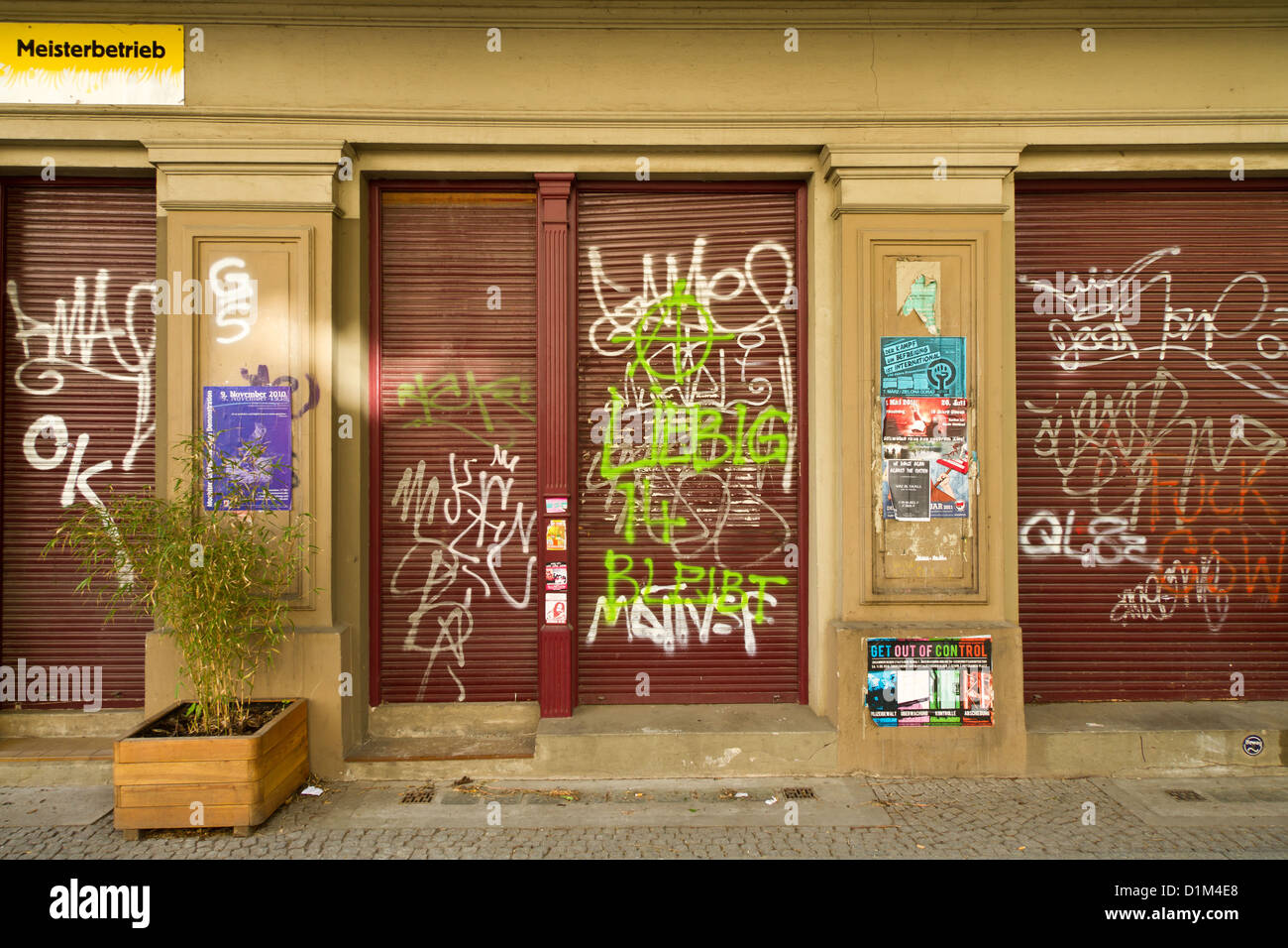Graffiti on a Frontdoor in Berlin Kreuzberg, Germany Stock Photo