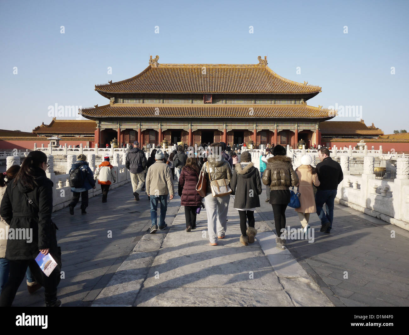chinese tourists visitors walking forbidden city Stock Photo