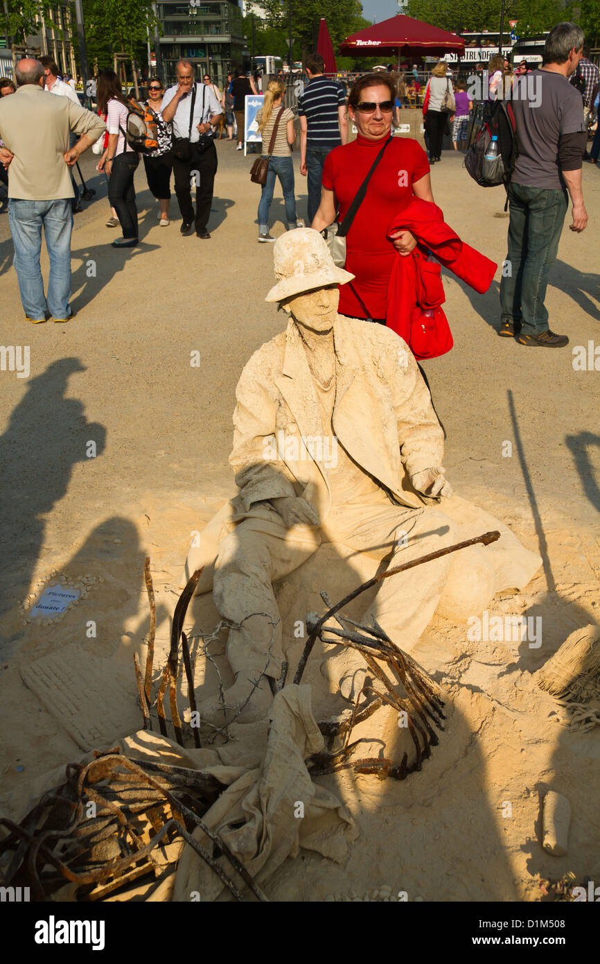 Sandman at the Brandenburg Gate in Berlin, Germany Stock Photo