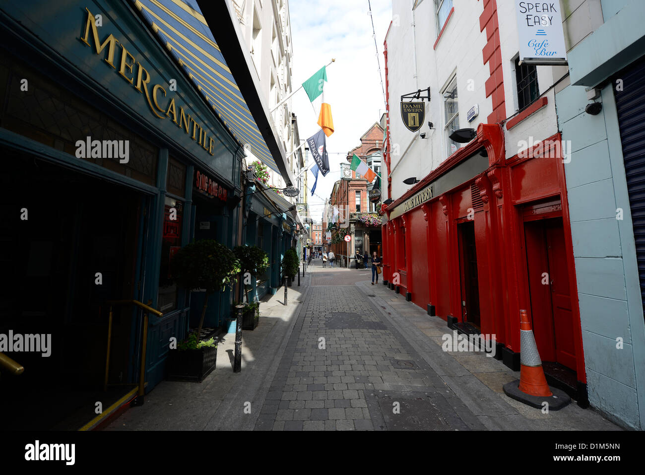 street scene of the Temple bar area in Dublin Ireland. Stock Photo