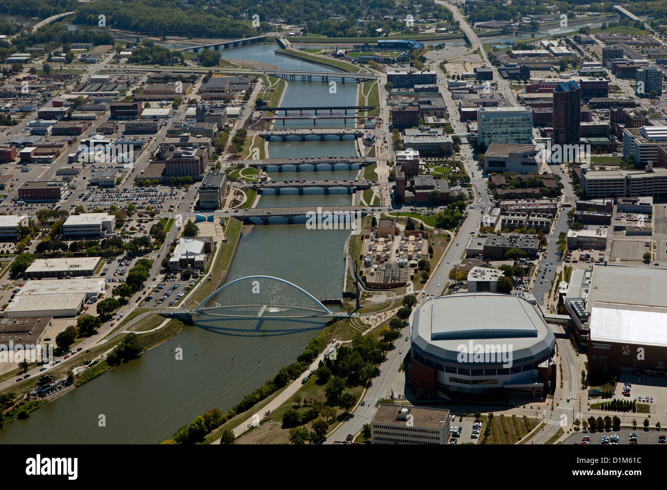 aerial photograph Des Moines, Iowa Stock Photo