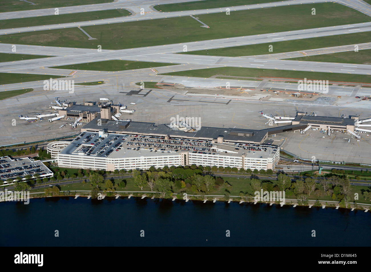 aerial photograph Eppley Airfield, Omaha, Nebraska Stock Photo