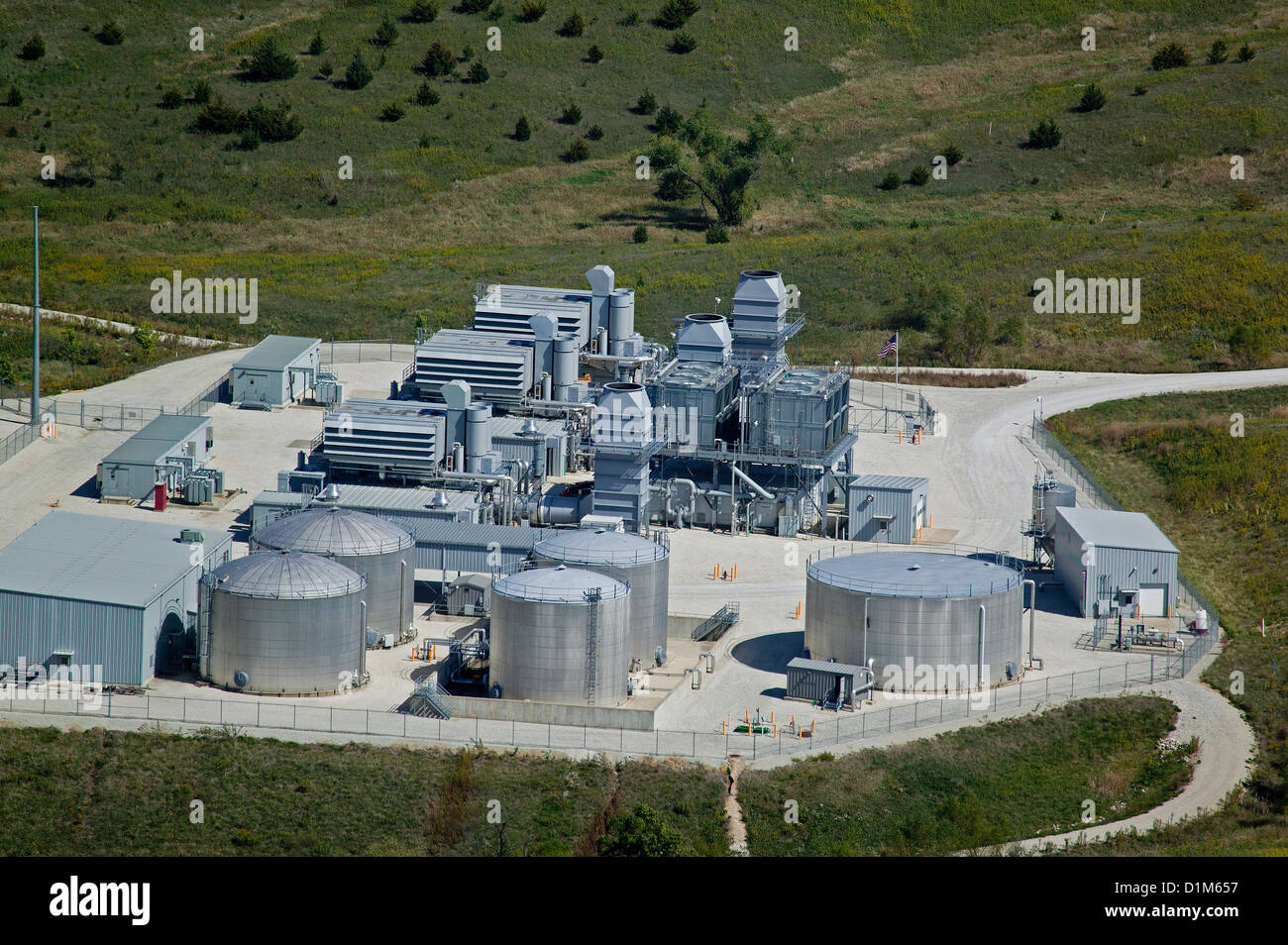 aerial photograph Iowa power plant Stock Photo