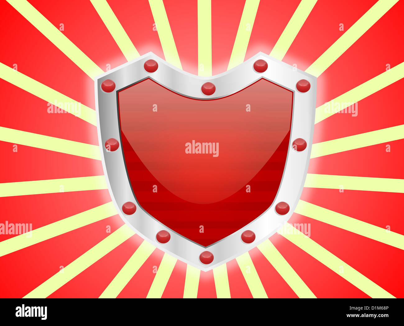 Gem Studded Red Shield Stock Photo