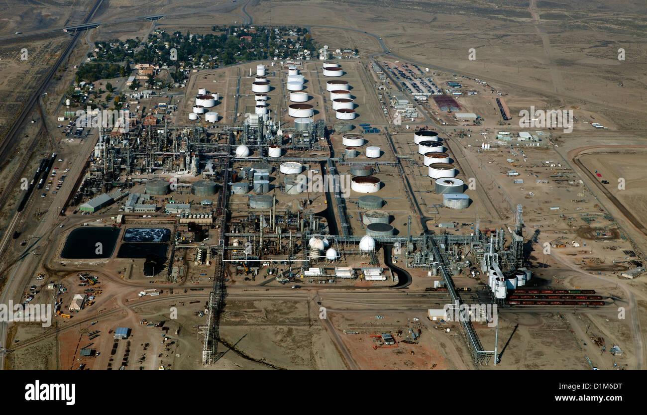 aerial photograph Sinclair Oil Refinery, Sinclair, Wyoming Stock Photo