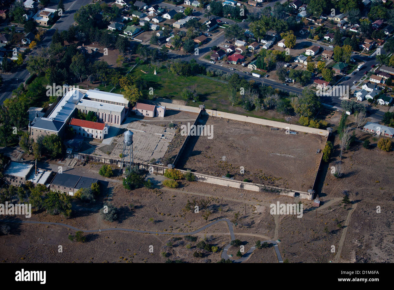 aerial photograph North Facility, Wyoming State Penitentiary, Rawlins, Wyoming Stock Photo
