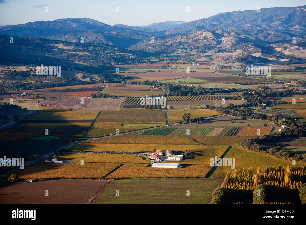 aerial photograph Napa Valley vineyards California Stock Photo