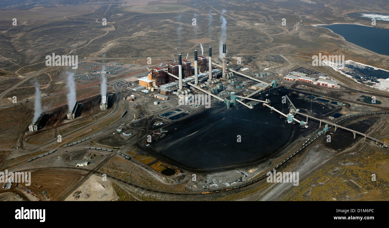 aerial photograph Jim Bridger coal power plant Rock Springs, Wyoming Stock Photo