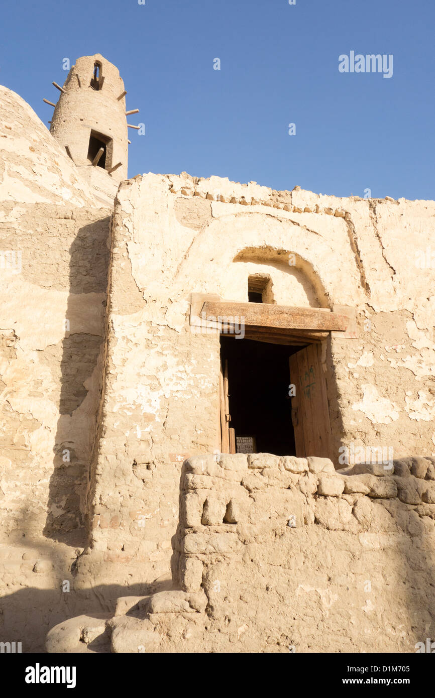 Features from Al-Qasr, a restored, ancient, Islamic village near Mut in the Western desert in Egypt. Stock Photo