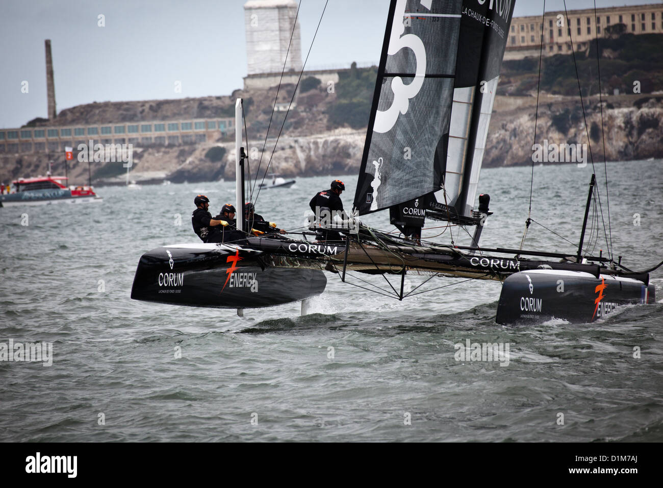 Team Corum speeds along past Alcatraz Island in Louis Vuitton race in ...