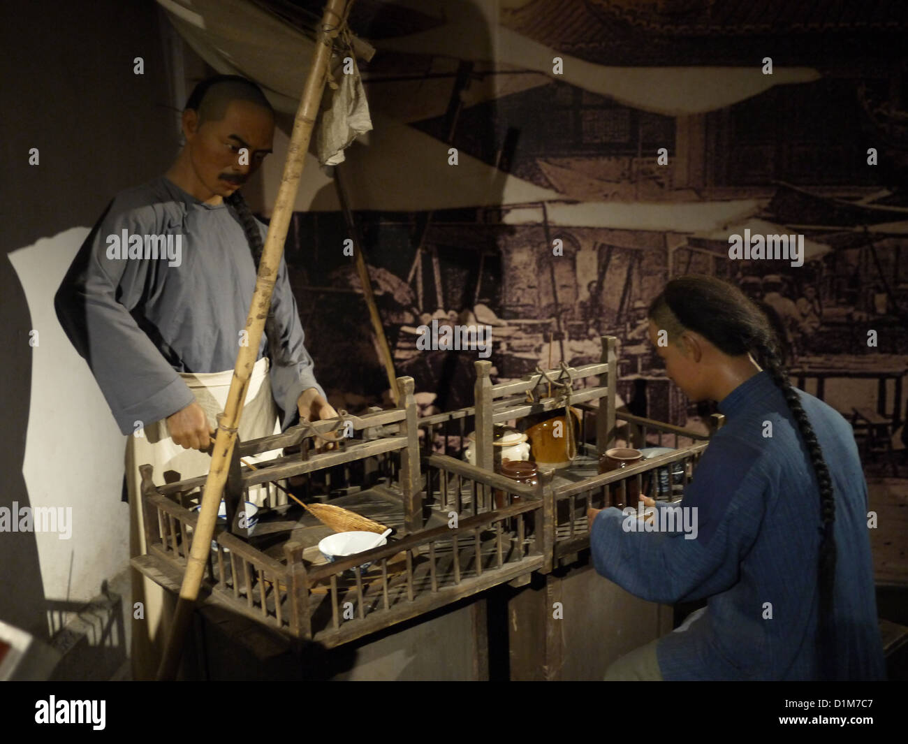 Chinese manual labors wax museum China Stock Photo