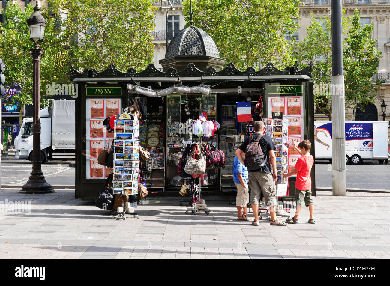 Tourist Gifts Shop, Champs-Élysées, Paris, France. Stock Photo