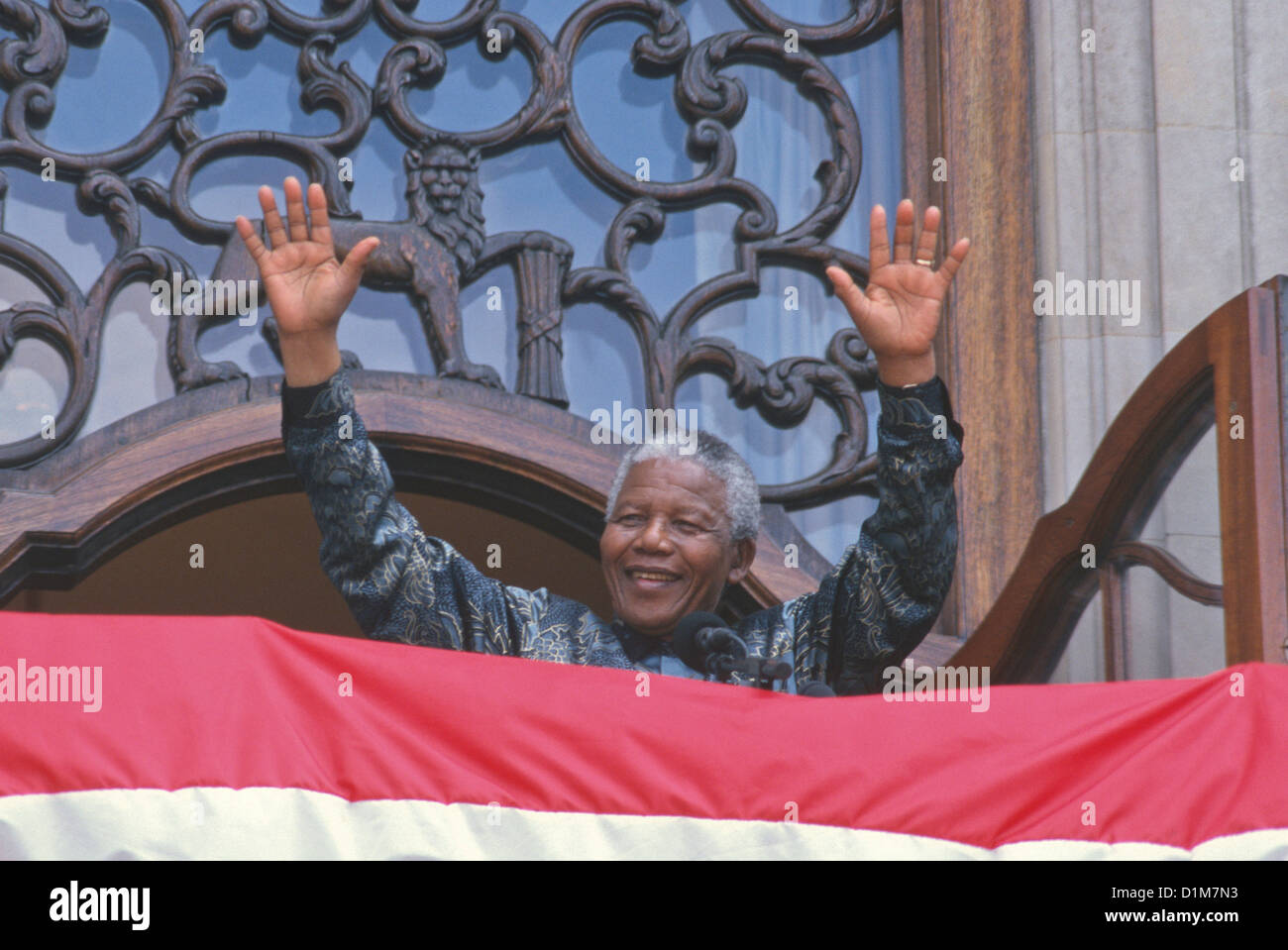 Ex-president of South Africa and world leader Nelson Mandela, during a visit to London, UK Stock Photo