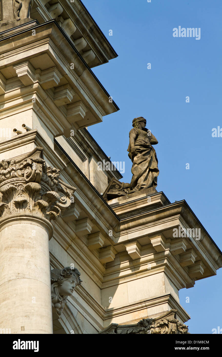 Statue on the Reichstag ( Bundestag ) Building in Berlin, Germany Stock Photo