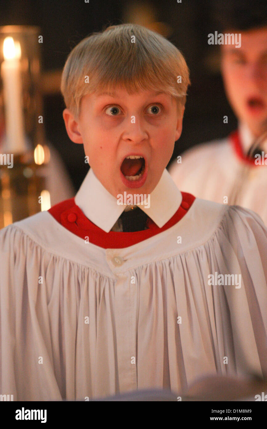 THE KINGS COLLEGE CHOIR CAMBRIDGE REHEARSING FOR THE CHRISTMAS EVE