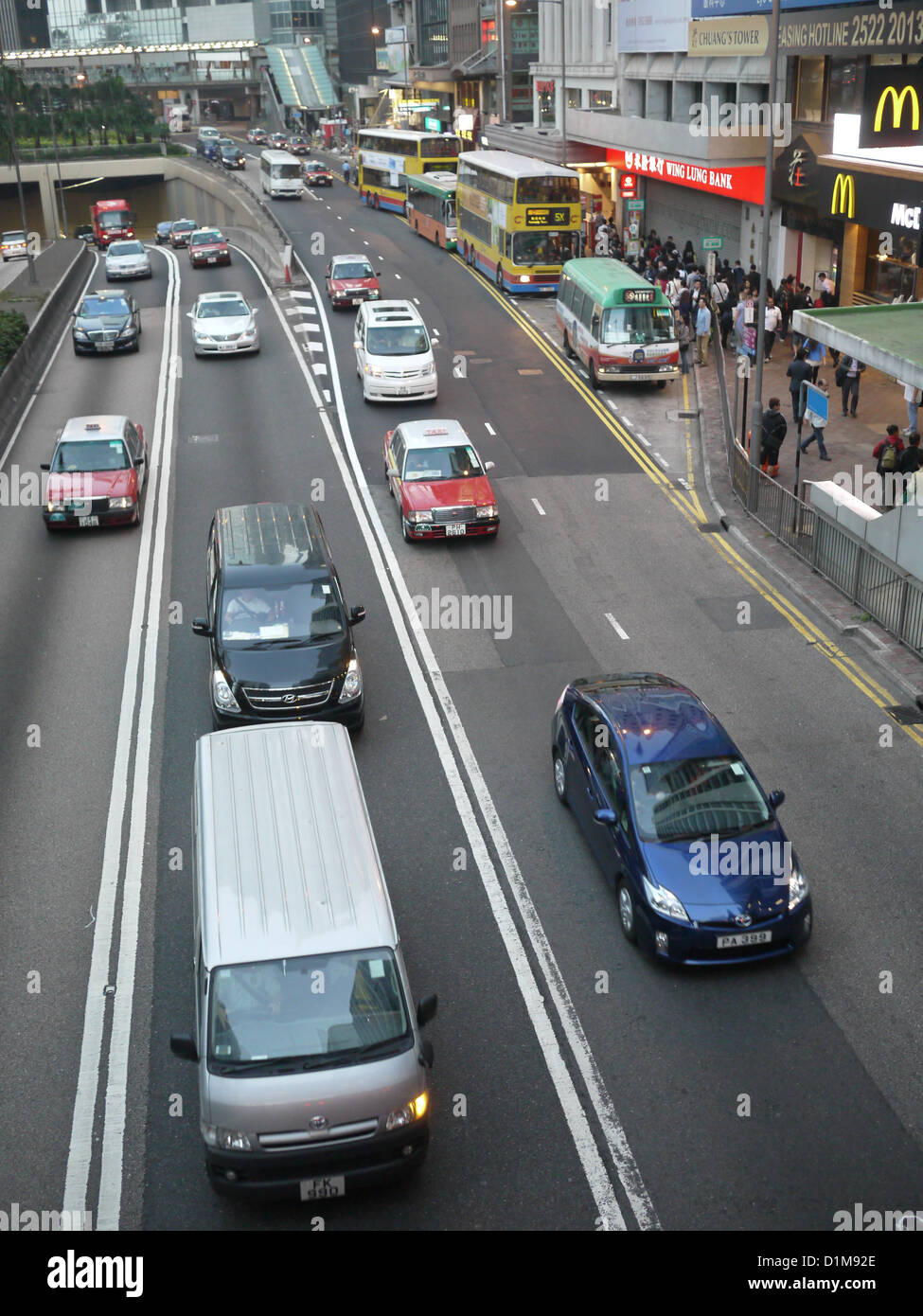 cars on road hong kong Stock Photo Alamy