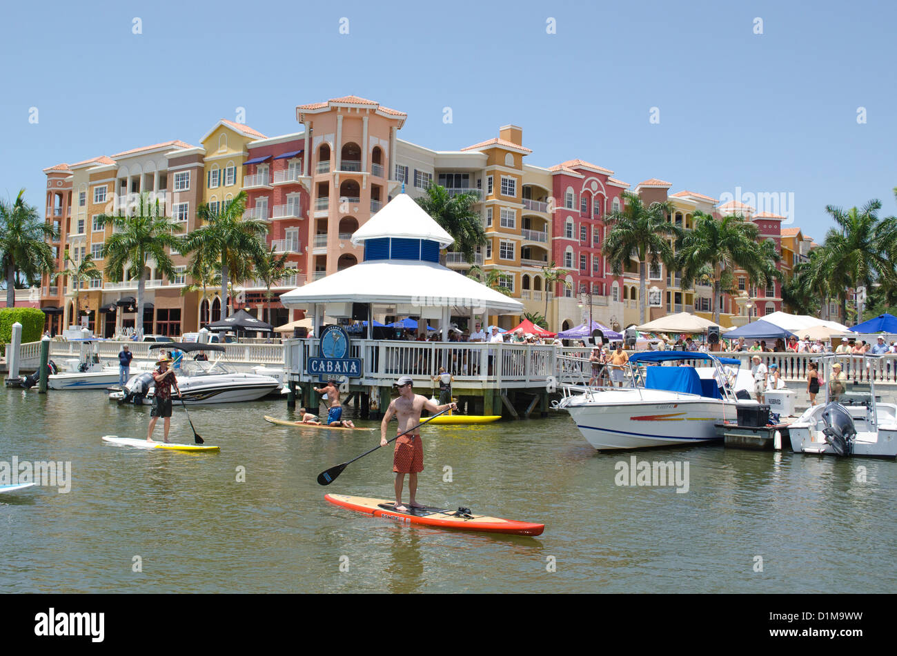 Paddle board races and party in Ft Meyers Florida Stock Photo Alamy