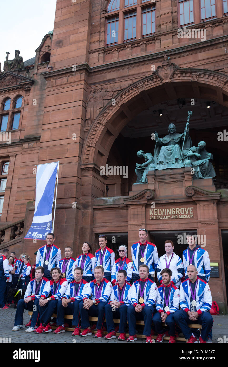 Homecoming Parade celebrations for Scottish Olympic medalists and champions. Glasgow, Scotland. Stock Photo