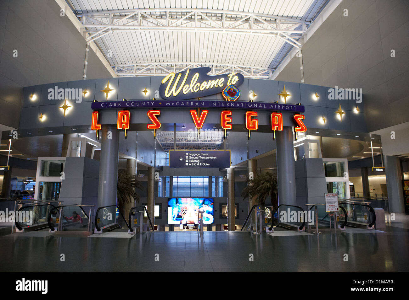 welcome to Las Vegas sign in mccarran international airport Nevada USA Stock Photo