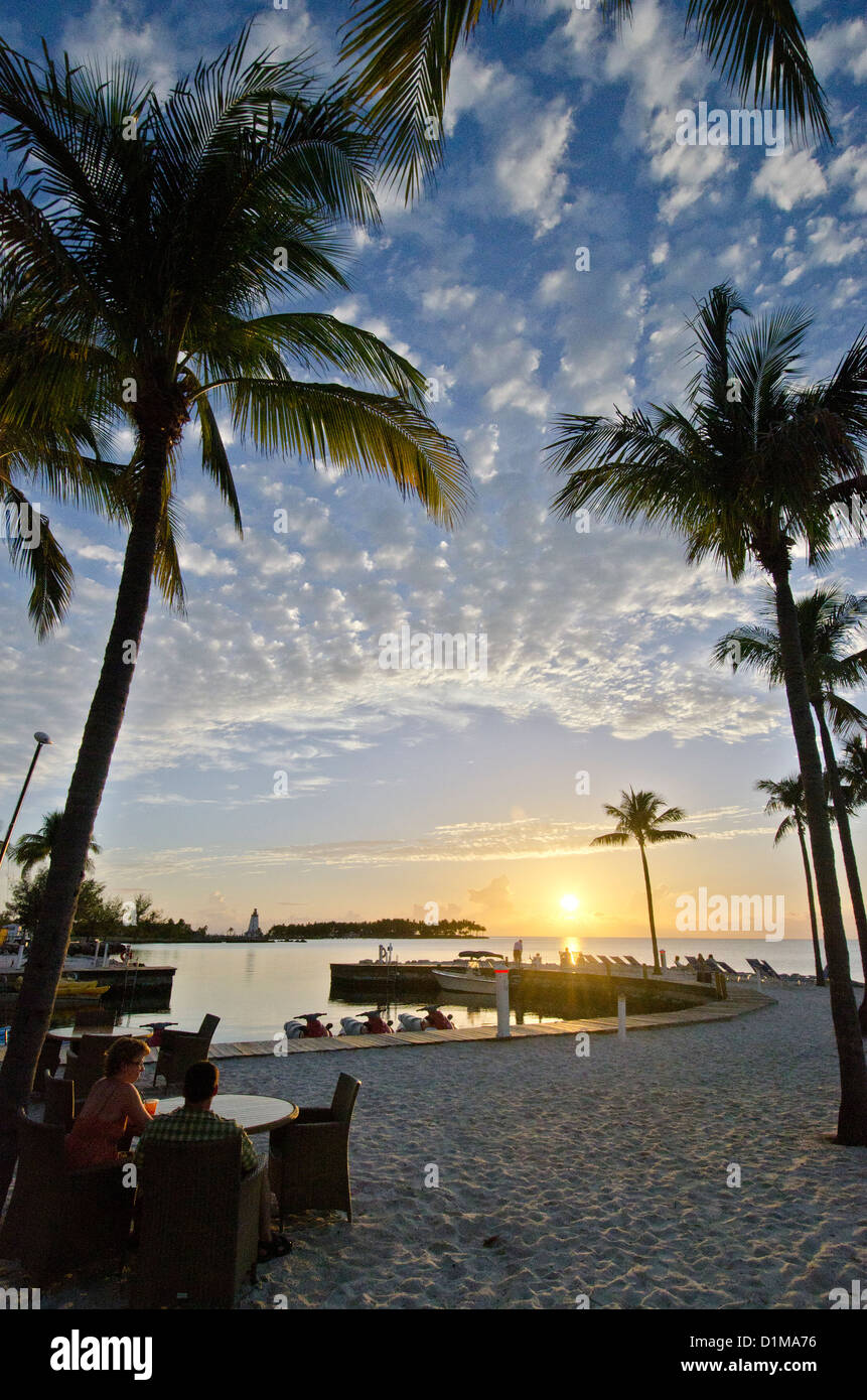 Florida Keys with tropical beaches sunsets and the seven mile bridge Stock Photo