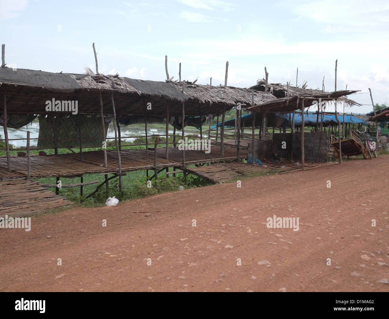 Asian rural village bamboo structures Stock Photo - Alamy