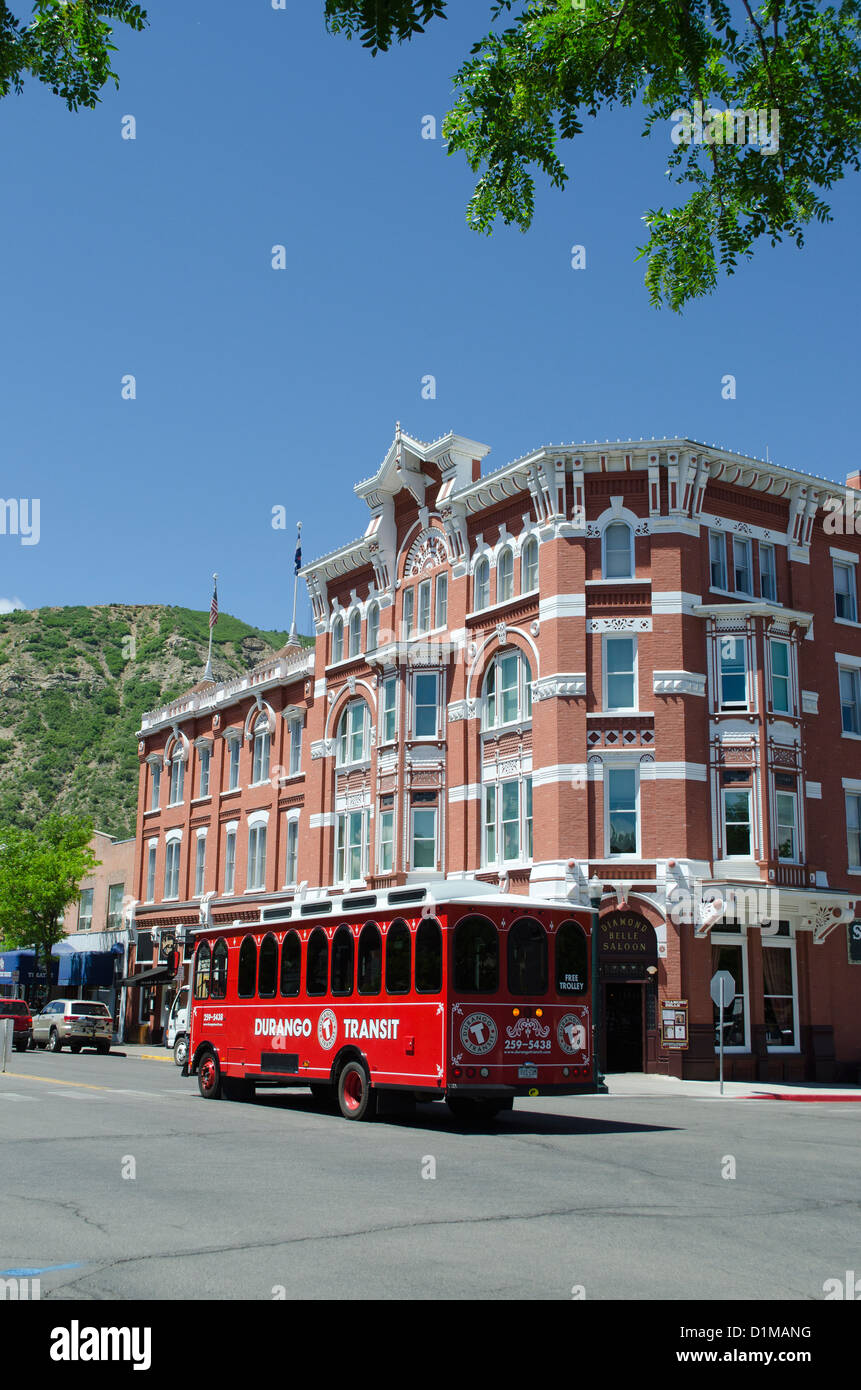 Historic Durango Colorado with its famous railroad museum and trains
